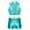 Lake_Green, variant on DPOIS Girls Kids Jazz Hip Hop Dancewear Shiny Sequins Crop Top Shorts Set Yellow 8