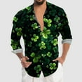 thumbnail image 2 of PMUYBHF Male St. Patricks Day Male St. Patricks's Day Long Sleeve Shirt Autumn Casual 3D Printing Hawaii Long Sleeve Shirts Tops GN3 XL, 2 of 4