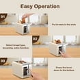 thumbnail image 6 of 2 Slice Touch Screen Toaster, 1.5" Wide Slot, Stainless Steel Smart Toaster for Bagels, Muffins, Waffles, Gluten-Free Breads, Defrost, Reheat, Timer, 825W, Cream Color, 6 of 16