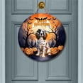 thumbnail image 2 of Mummy English Springer Spaniel Happy Halloween with Pumpkins Bats Spooky Fun Round Wood Sign Springers Dog Lover Gifts Hanging Wall Home Decor - 00019, 2 of 5