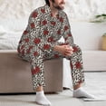 thumbnail image 7 of Honeii Leopard Print Rose Pattern Mens Pajamas Set,2pcs Men's Lounge Long Sleeve Sleep Shirt and Pajama Bottoms Sleepwear Set,Mens Pjs Sets-Large, 7 of 7