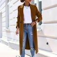 thumbnail image 4 of Hfyihgf Women's Notched Lapel Double Breasted Peacoat Mid-Long Wool Blend Winter Over Coats Brown L, 4 of 6