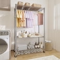 thumbnail image 4 of GloryStar NSF Certified Clothes Rack, Portable Metal Hanging Rail with Adjustable Wire Shelving and Hooks on Wheels, 4 of 9