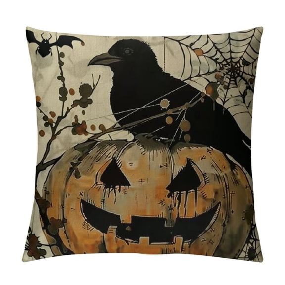 PHYHOO Halloween Pillow Covers Skeleton Hands Pillowcase Pumpkins Holiday Farmhouse Throw Pillows Indoor Outdoor Cushion Case for Home Sofa Decor