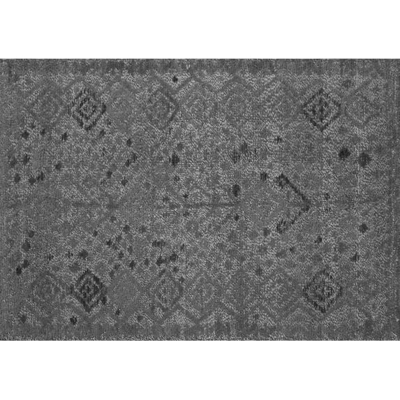 Ahgly Company Indoor Rectangle Abstract Gray Modern Area Rugs, 2' x 5'