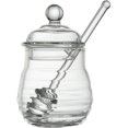 thumbnail image 2 of Tarro de miel con jarabe de cuchara de miel de borosilicato transparente para almacenar y dispensar miel y jarabe Juego de 2 JFHHH pequeña, 2 of 5