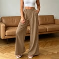 thumbnail image 5 of Lmnyox Wide Leg Pants for Women Baggy Elastic High Waist Palazzo Trousers Comfy Stretchy Dress Pants with Pockets, 5 of 7