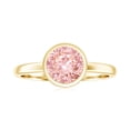 thumbnail image 3 of Rosec Jewels Certified Lab Grown Pink Diamond Engagement Ring 1 Ct - Bezel Set Pink Diamond Ring - Fancy Pink Color VVS Clarity, 14K Yellow Gold, US 8.50, 3 of 7