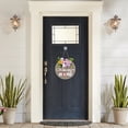 thumbnail image 4 of Interchangeable Seasonal Welcome Sign Front Door Decoration, Rustic Round Wood Wreaths Wall Hanging Outdoor, Farmhouse, Porch, for Spring Summer Fall All Seasons 12 Inch, 4 of 7