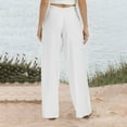 thumbnail image 5 of Savings Clearance 2024 Womens Pants Wide Leg Trousers Solid Color Slacks Straight Leg Pants Plus Size Trousers Trendy Stretch Slacks Elasticated Waist Pants Oversized Walking Trousers, 5 of 5