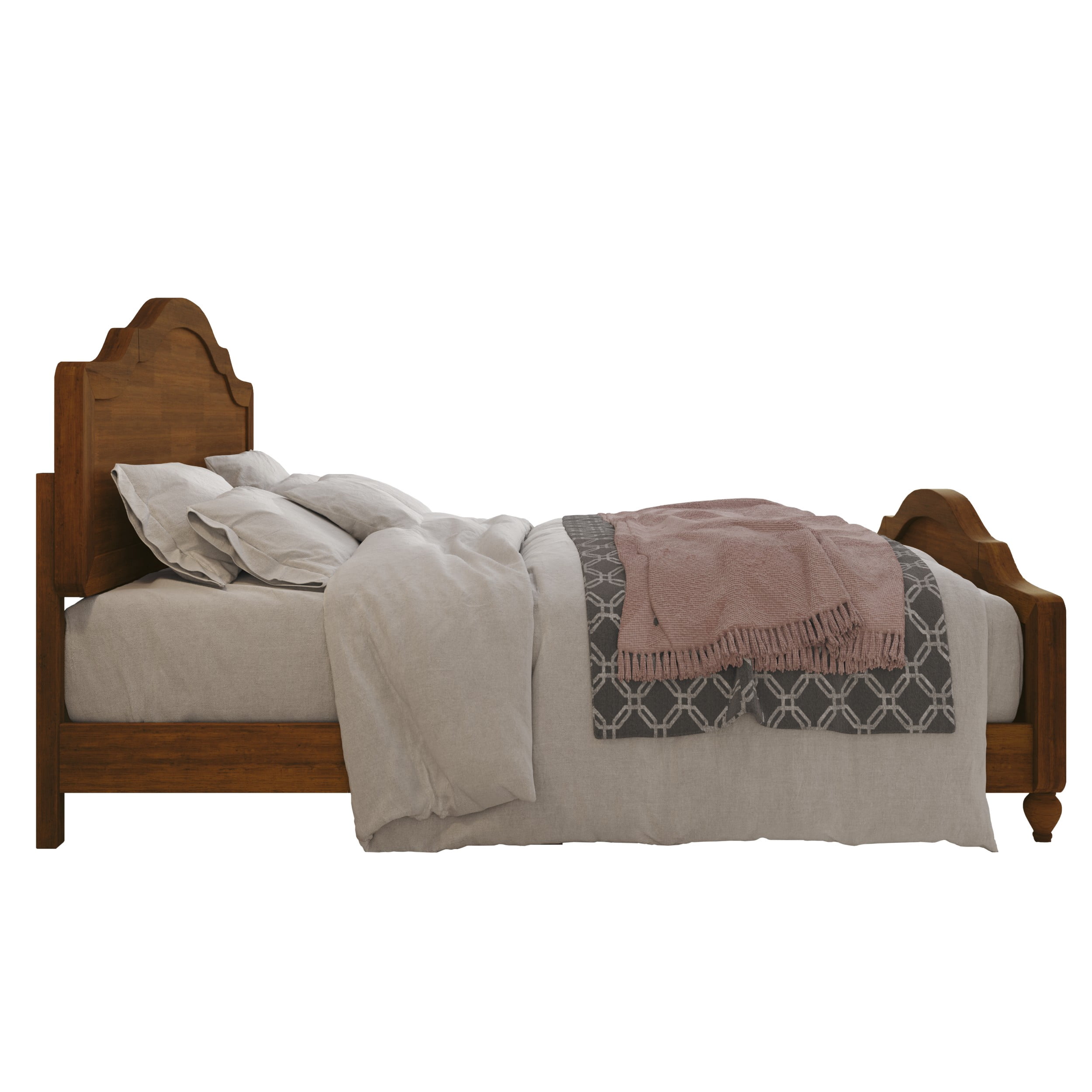 Home Design Hinton Queen Platform Bed, Brown