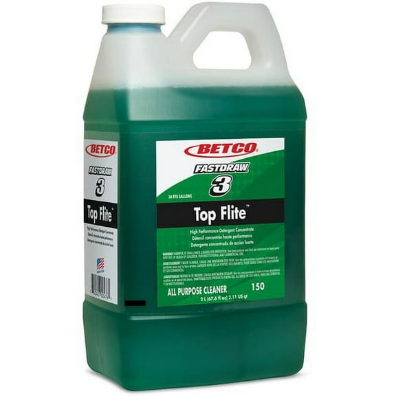 Betco Top Flite All Purpose Cleaner - Ready-To-Use Liquid - 67.60 oz (4.22 lb) - Fresh Scent - 4 Bottle - Green | Bundle of 2 Cartons