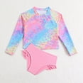 thumbnail image 2 of TOWED22 Toddler Baby Girls Swimsuit Long Sleeve Bathing Suit Rash Guard Swim Suit Bikini Set UPF 50+ Pink,3-4 Y, 2 of 7