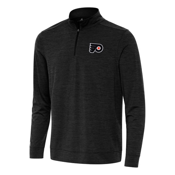 Men's Antigua Heather Black Philadelphia Flyers Bright Quarter-Zip Top