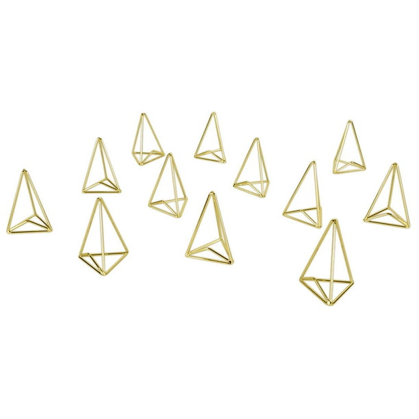 DIY Wedding Koyal Wholesale Modern Metal Geometric Triangle Wedding Place  Card Holders, Set of 12 Gold