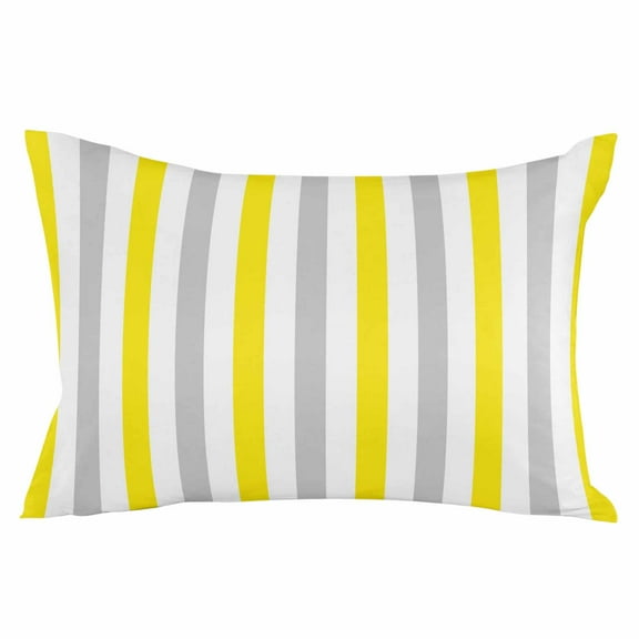 Yellow Stripe Throw Pillow Cover 20 x 36 Inch Decorative Pillow Cover Geometric Grey White Vertical Striped Lumbar Pillowcase Seasonal Rectangle Cushion Case for Couch Sofa Bed Living Room