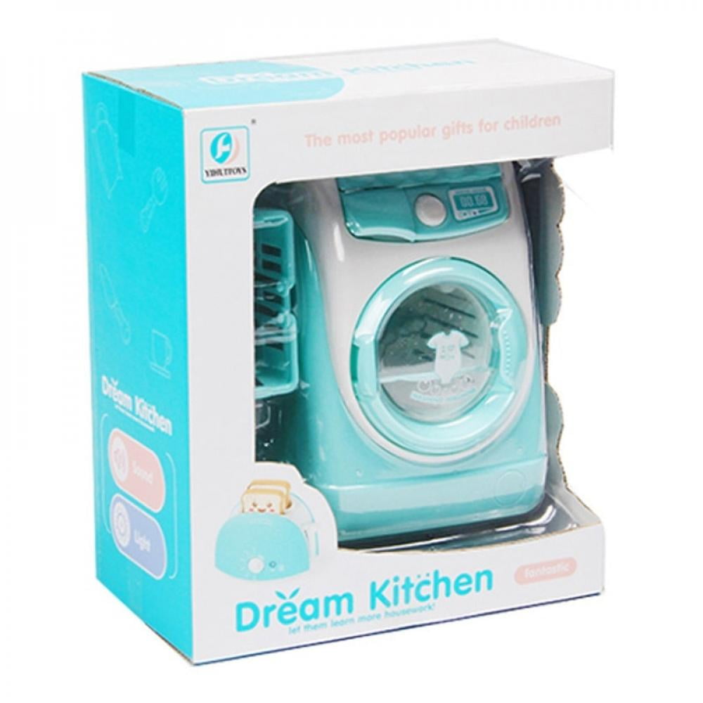 BESPORTBLE Kids Washing Machine Toys Interactive Early Learning Housekeeping Toys Home Pretend Play Accessories with Realistic Sounds Gifts for Children Toddlers