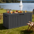 thumbnail image 4 of fazzn 75 Gallon Resin Deck Box Waterproof Outdoor Storage Box for Patio Furniture Pool Accessories Indoor Storage for Cushion Garden Tools (Black), 4 of 6