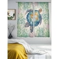 thumbnail image 4 of Summer Sea Turtle Sheer Curtains 72 Inch Long 2 Panels, Nautical Ocean Watercolor Turtle Coral Linen Light Filtering Rod Pocket Curtains, Sheer Voile Drapes for Living Room Bedroom, 52"x72", 4 of 8