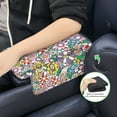thumbnail image 6 of Renewold Hippie Flower Car Center Console Cover Comfortable Armrest Seat Box Pad with Organizer Pockets Anti-scratch Arm Rest Pad Suitable for Most Cars, Vehicles, SUVs, 6 of 9