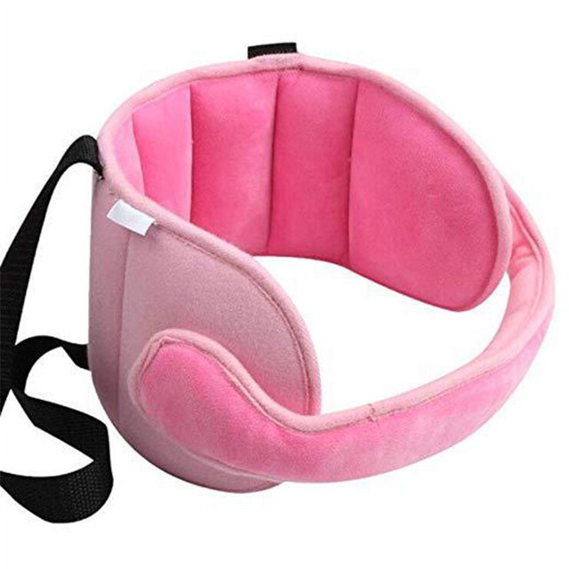 Soporte para la cabeza del coche de bebé, soporte ajustable para la cabeza del asiento de seguridad para el niño, cómoda cuña para el cuello, soporte de fijación para la cabeza, cojín protector para el descanso, rosa Sincero Electrónica