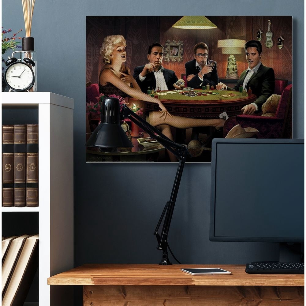 Stupell Industries Poker Game Night Vintage Hollywood Movie Star Classic Illustration Canvas Wall Art by Jadei Graphics