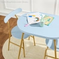 thumbnail image 5 of Best Choice Products 3-Piece Oval Dining Table Set, Modern Small Kitchen Dinette w/ 2 Chairs - Sage Green/Gold, 5 of 7
