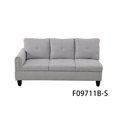 thumbnail image 5 of Hommoo Flannel 4-Seat Couch Sofa Set, L Shaped Couch Living Room Sofa Set, Sectional Sofa for Home, Apartment, Dorm, Grey(Without Ottoman), 5 of 8