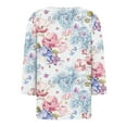 thumbnail image 5 of LEEYNEER Women‘s Blouse Tops Summer Flower Print Basic 3/4 Sleeve V Neck Casual Blouses Loose Fit Pullover Tops, 5 of 5