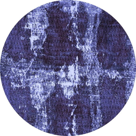 Ahgly Company Indoor Round Persian Blue Bohemian Area Rugs, 3' Round