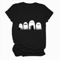 thumbnail image 4 of TOWED22 Halloween Shirts Woman Ghost Pumpkin Crewneck Short Sleeve Tee Shirt Funny Tops Tshirts(Black,L), 4 of 5