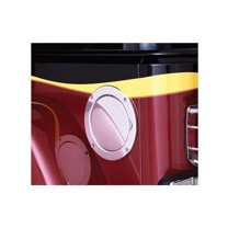 Rampage by RealTruck Fuel Door for Jeep Wrangler JK | Polished, Aluminum | 75001 | Compatible with 2007 - 2018 Jeep Wrangler JK