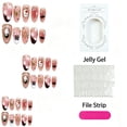 thumbnail image 7 of 30Pcs Halloween Press On Nails Almond - Pink Spooky Ghost Bat Pumpkin Design,Gothic Acrylic Press-On Nails with 3D Flower,Rhinestones,Ghost/Bat/Pumpkin,Reusable & Easy Apply,Ideal for Halloween Party, 7 of 7