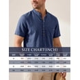 thumbnail image 6 of Mens Linen Henley Shirts Short Sleeve Casual Summer Beach T-Shirts Breathable Cotton Blend Lightweight Classic Fit Tee Royal Blue M, 6 of 7
