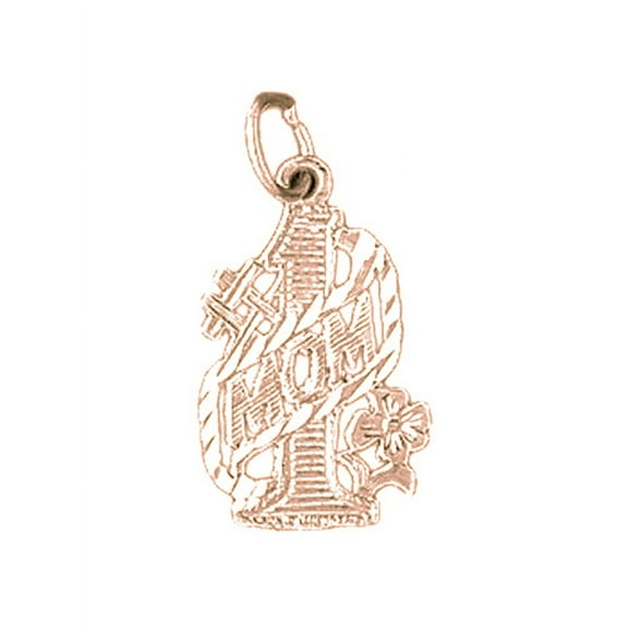 14K Rose Gold #1 Mom Pendant - 22 mm