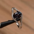 thumbnail image 2 of Oval cut alexandrite ring engagement ring June birthstone 14K Solid White Gold Ring wedding ring, 2 of 4