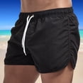 thumbnail image 6 of Pink Season Men Beach Shorts Elastic Waist Drawstring Solid Color Loose Comfortable Swimming Casual Thin Surfing Sport Shorts Men Clothes, 6 of 8