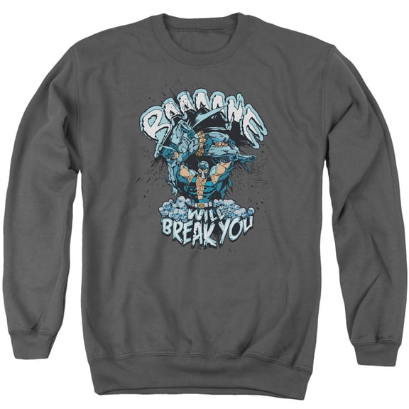 Batman Bane Will Break You Adult Crewneck Sweatshirt Charcoal