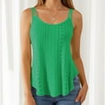 thumbnail image 2 of Razzly Women's Summer Loose Fit Hollow Out Round Neck Camisole Top for Casual Versatile Wardrobe(Green,XL), 2 of 5