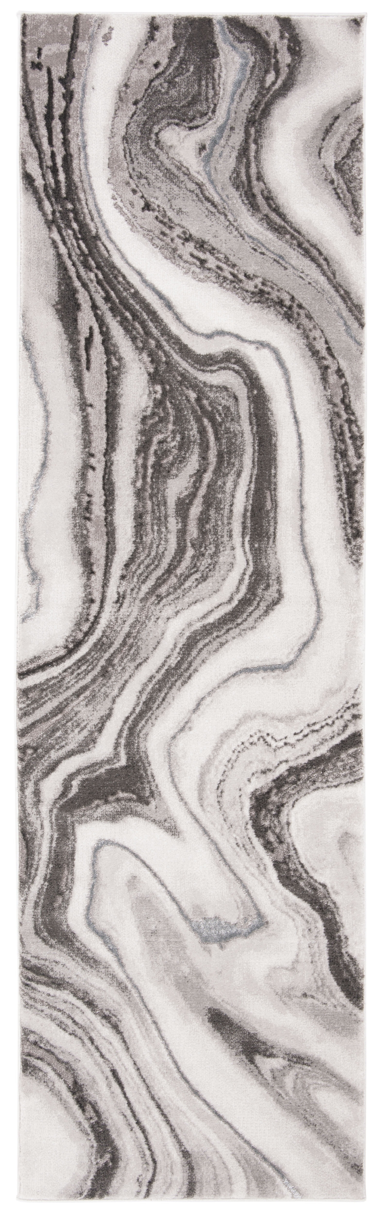 SAFAVIEH Craft Angjelko Abstract Runner Rug, Grey/Silver, 2' x 8'