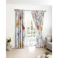 thumbnail image 3 of Aesthetics Flower Blackout Curtains for Bedroom/Living Room, Thermal Insulated Kitchen Curtains, Abstract Country Leaf Floral Spring Grommet Darkening Window Treatment Drapes 52"x72"x2, 3 of 8