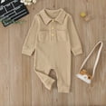 thumbnail image 2 of And Toddler Boys Girls Solid Color Long Sleeve Romper Jumpsuit Clothes,Size 0 Months-3 Months, 2 of 4