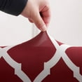 thumbnail image 3 of Elastic Parsons Chair Covers for Dining Room Chair Seat Covers, Chair Protectors, Party Pet Protection, Universal Soft Polyester (Set of 2, Quatrefoil Red), 3 of 6
