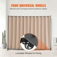 thumbnail image 4 of VEVOR Room Divider, Portable Panel Room Divider with Wheels Curtain Divider Stand, Freestanding Room Divider Privacy Screen for Office, Bedroom, Dining Room, Study, Brown, 4 of 9