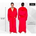 thumbnail image 2 of Ross Michaels Mens Robe Big & Tall with Hood - Long Plush Shawl Collar Bathrobe (Red,Large/X-Large), 2 of 2