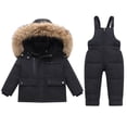 thumbnail image 2 of Samdudou Girls 2 Piece Winter Ski Set Boys Long Sleeve Parka Jacket Faux Fur Hood Insulated Snow Pants Kids Windproof Snow Snowsuit Outerwear for Skiing, 2 of 7