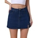 thumbnail image 1 of FALDA DE DENIM MINI A-LINE DE CINTURA ALTA CON RANURA LATERAL PARA MUJERES INSPIRE CHIC M AZUL OSCURO, 1 of 6