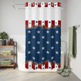 thumbnail image 6 of No Hook Shower Curtain with Built-in Rings - Patriotic Stripe Stars Washable Waterproof Fabric Bathroom Curtains for Hotel,Rentals, Stall 36 X 72 Inch , Farmhouse Country Red White and Blue, 6 of 9