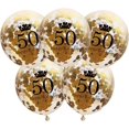 thumbnail image 1 of Number Balloons 50th Gold - 50th Birthday Decorations Balloons 12 Inch, 5 pcs, 1 of 4