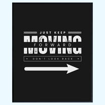 Just Keep Moving Forward Wall Art – Inspirational Poster for Home Gym or Office, Motivational Decor for Everyday Hustle